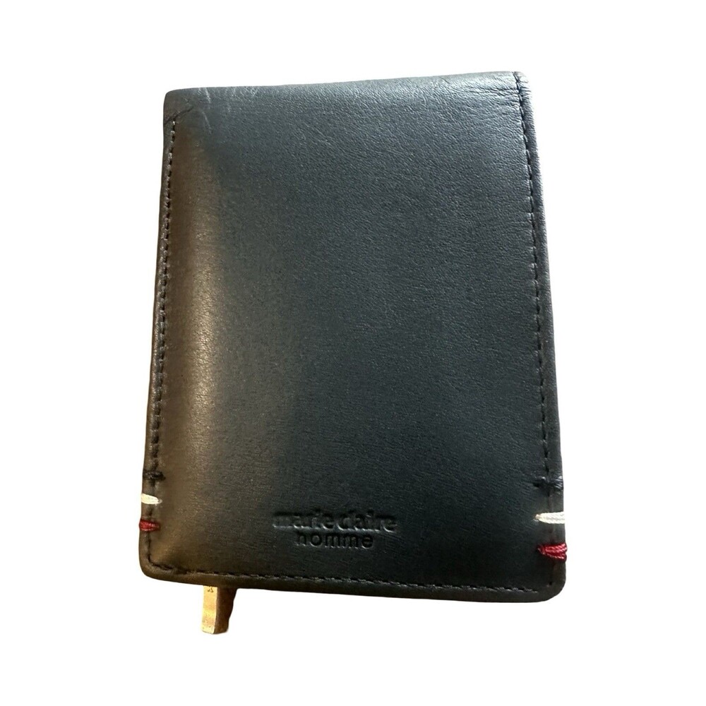 Marie Claire Homme Black Leather Bifold Wallet – Very Good Condition